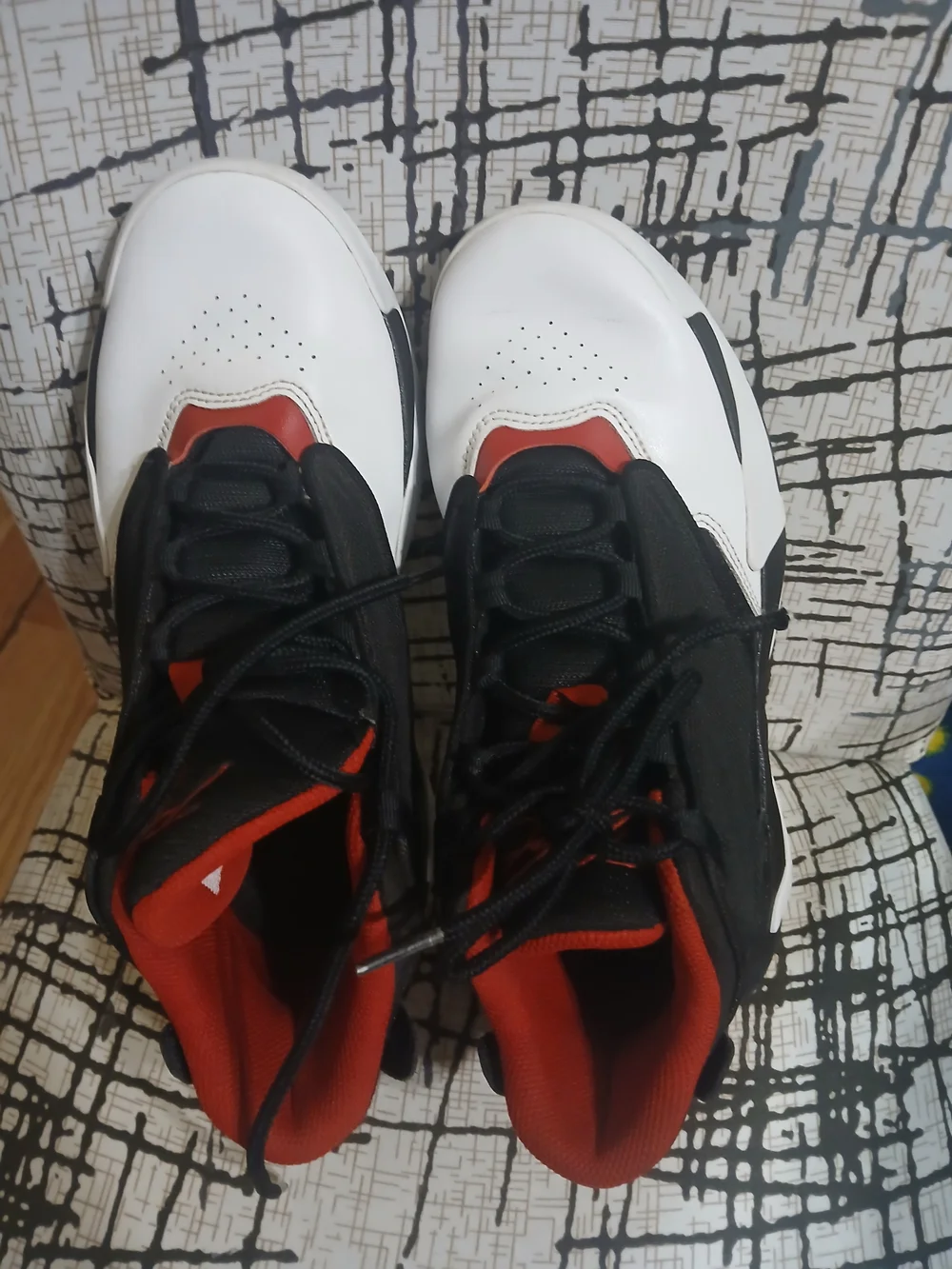 Jordan Kids White, Black & Red High-Top Basketball Sneakers
